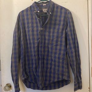 Men's J Crew Flannel Slim Fit Blue grey Size medium